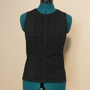 Banana Republic 100% Black Cotton Sleeveless Ruched Top Size 6